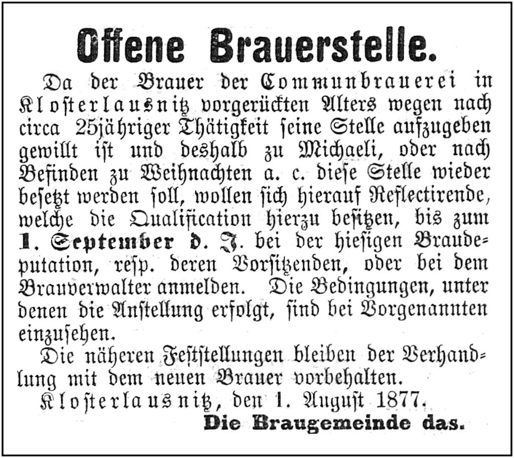 1877-08-01 Kl freie Brauerstelle